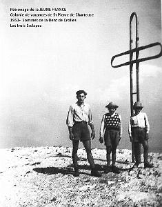 COLO JEUNE FRANCE 1953 sommet de la Dent de Crolles, les 3 Esclapez